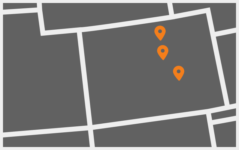 Map of Colorado with Location Pins
